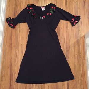 Rockabilly Pin Up Girl Cherry midi dress